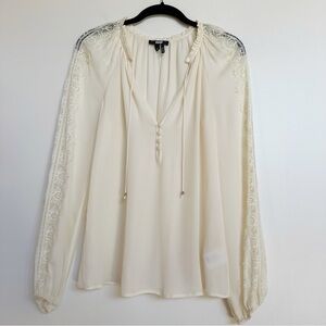 Paige 100% Silk Lace Detail Blouse XS